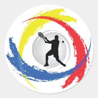 Sticker Rond Emblème de Tennis Tricolor (Homme)