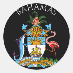 Sticker Rond emblème des Bahamas
