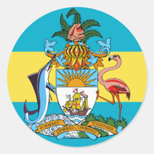 Sticker Rond emblème des Bahamas