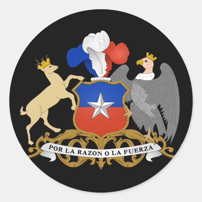 Sticker Rond emblème du chili (Devant)