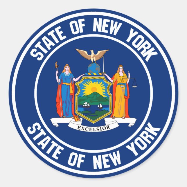 Sticker Rond Emblème du cycle de New York (Devant)