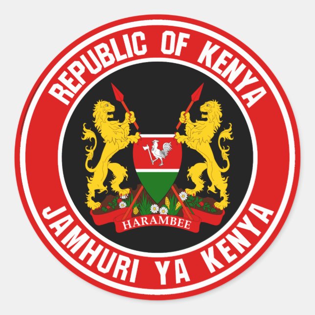 Sticker Rond Emblème du cycle du Kenya (Devant)