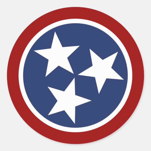 Sticker Rond Emblème du drapeau du Tennessee (Devant)