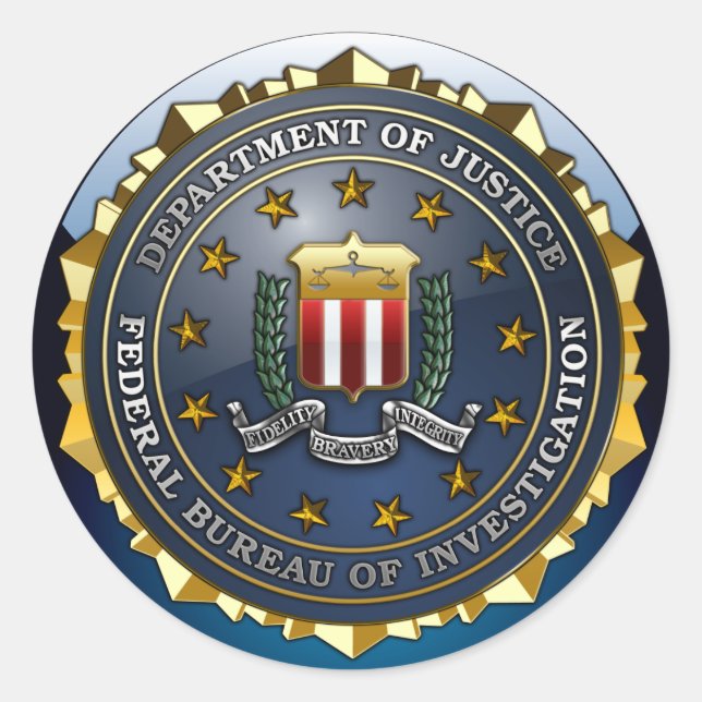Sticker Rond Emblème du FBI (Devant)
