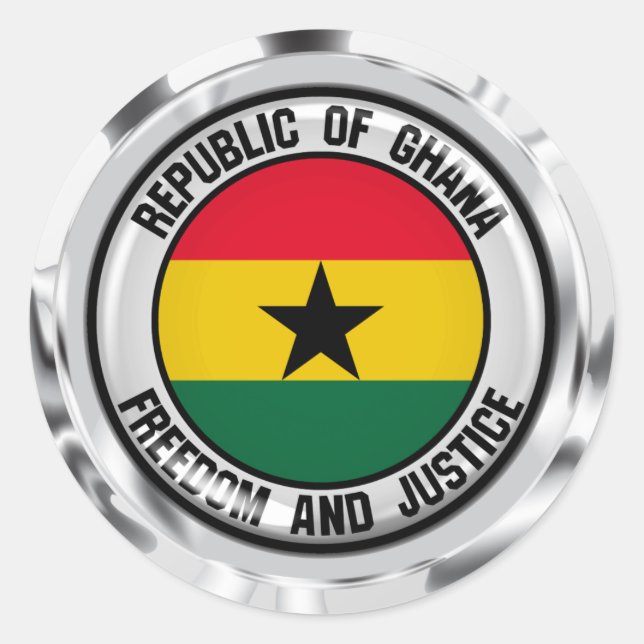 Sticker Rond Emblème du Ghana (Devant)