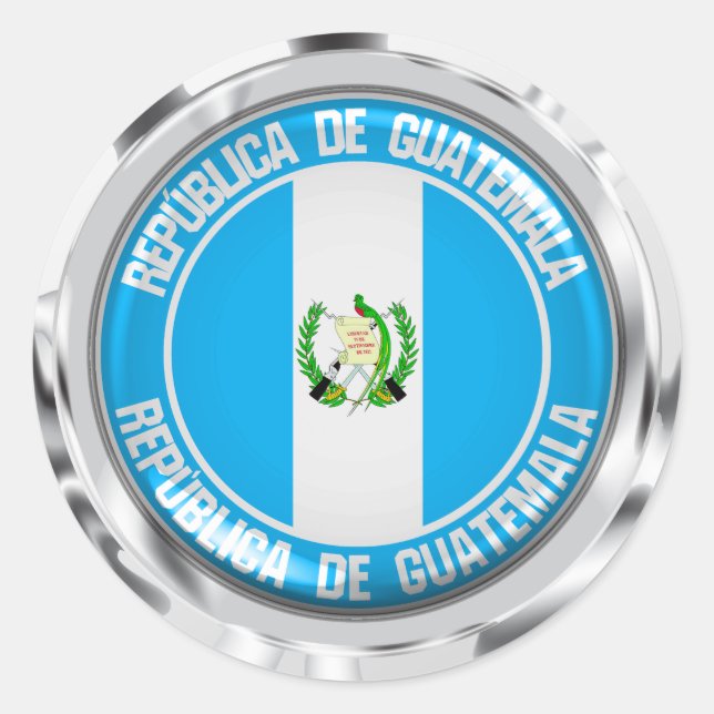 Sticker Rond Emblème du Guatemala (Devant)