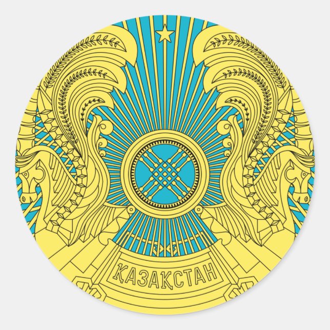 Sticker Rond emblème du kazakhstan (Devant)