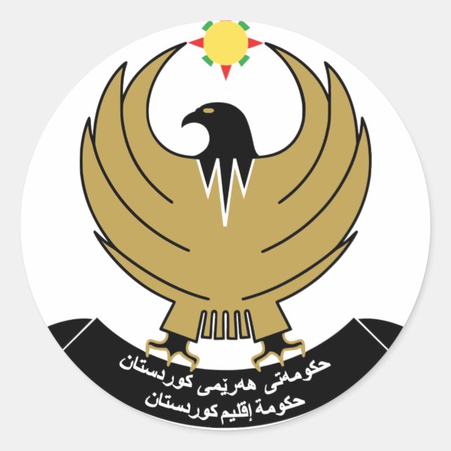 Sticker Rond emblème du kurdistan (Devant)