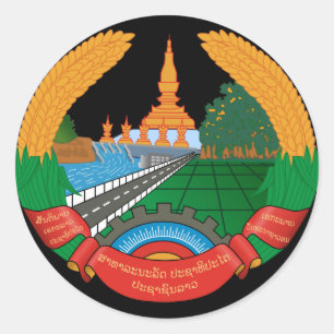 Sticker Rond emblème du laos