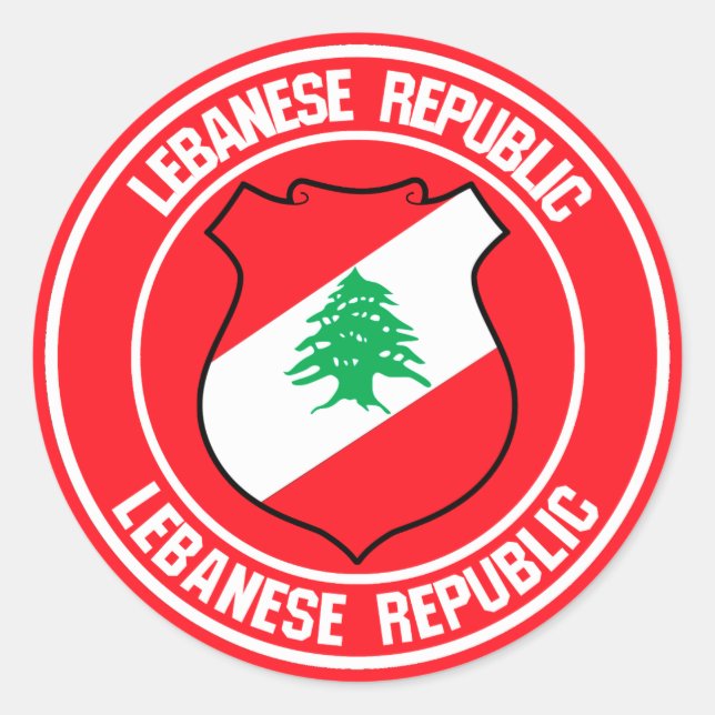 Sticker Rond Emblème du Liban (Devant)