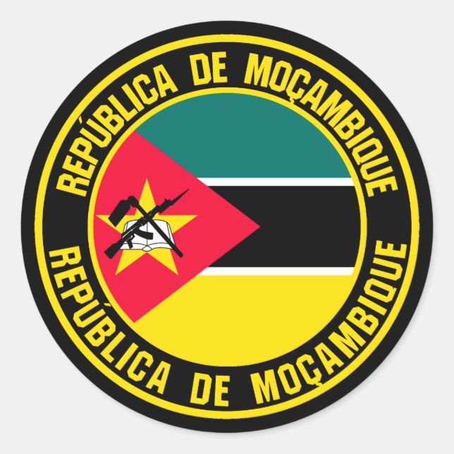 Sticker Rond Emblème du Mozambique (Devant)