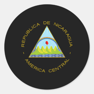Sticker Rond Emblème Du Nicaragua