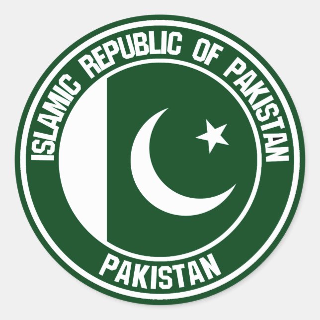 Sticker Rond Emblème du Pakistan (Devant)