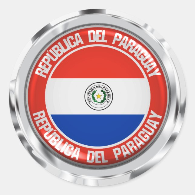 Sticker Rond Emblème du Paraguay (Devant)