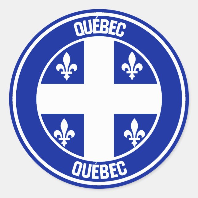 Sticker Rond Emblème du Québec (Devant)