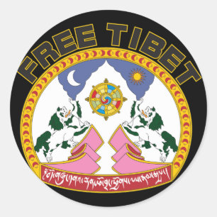 Sticker Rond Emblème du Tibet libre