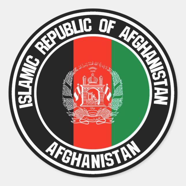 Sticker Rond Emblème du tour de l'Afghanistan (Devant)