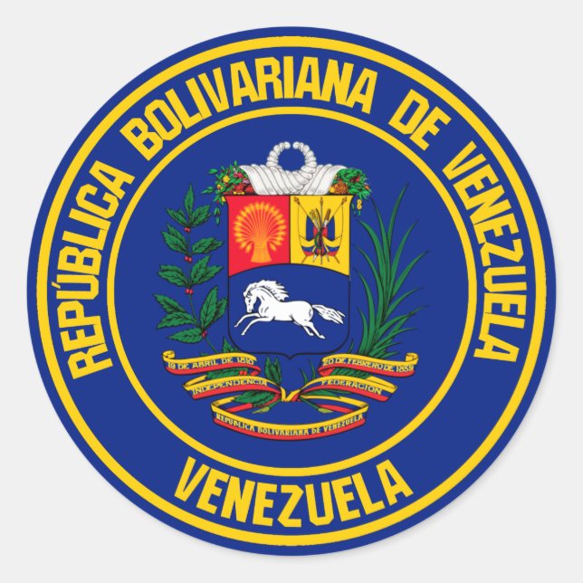Sticker Rond Emblème du Venezuela (Devant)