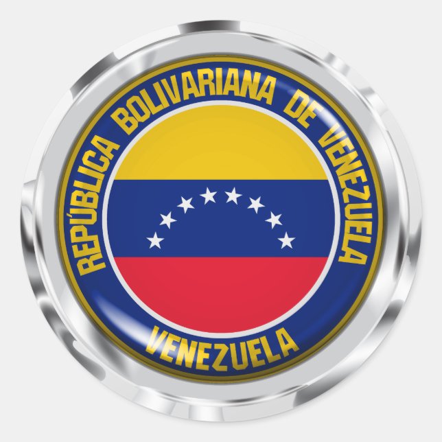 Sticker Rond Emblème du Venezuela (Devant)