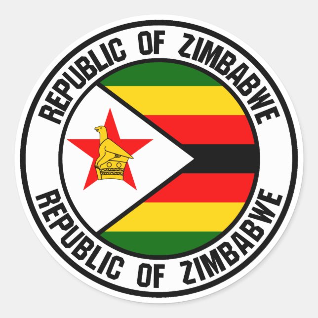 Sticker Rond Emblème du Zimbabwe Round (Devant)
