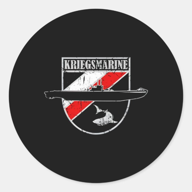 Sticker Rond Emblème Ger 2ème guerre mondiale Kriegsmarine Dans (Devant)