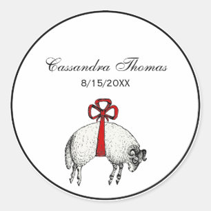 Sticker Rond Emblème héraldique en laiton de bélier berceau