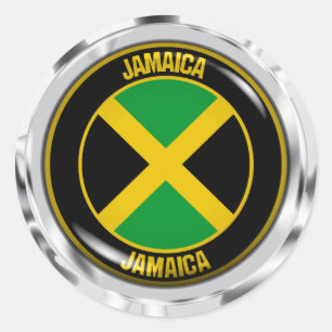 Sticker Rond Emblème Jamaique