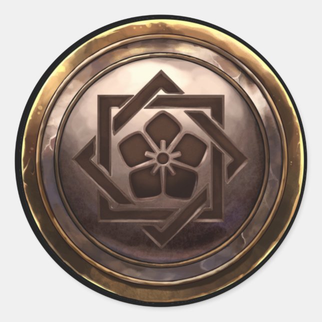 Sticker Rond Emblème japonais (Kamon) (Devant)