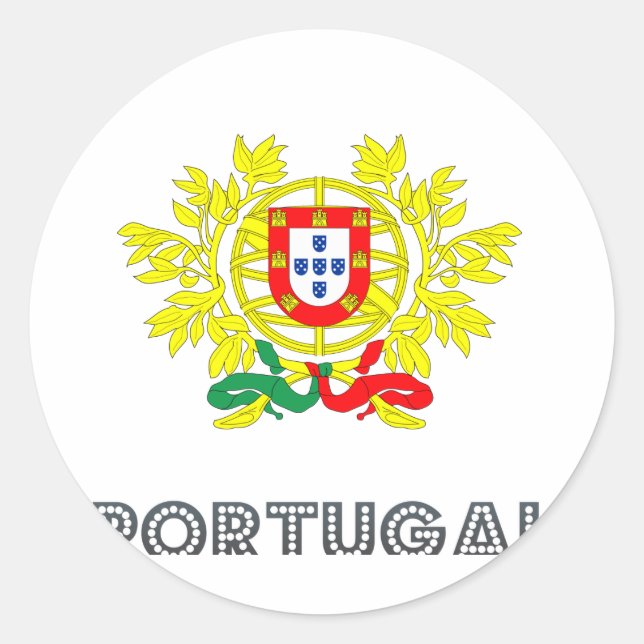 Sticker Rond Emblème portugais (Devant)