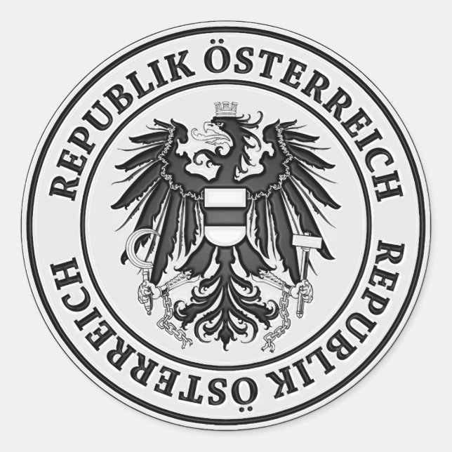 Sticker Rond Emblème rond Autriche (Devant)