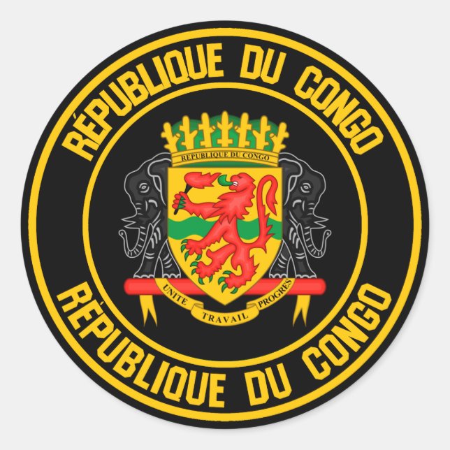 Sticker Rond Emblème Rond Congo (Devant)
