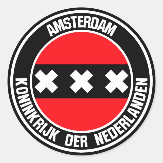Sticker Rond Emblème rond d'Amsterdam (Devant)