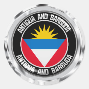 Sticker Rond Emblème rond d'Antigua-et-Barbuda