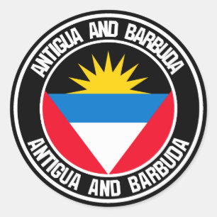 Sticker Rond Emblème rond d'Antigua-et-Barbuda