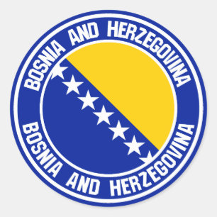 Sticker Rond Emblème rond de Bosnie-Herzégovine