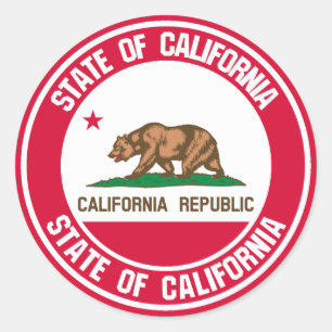 Sticker Rond Emblème rond de Californie