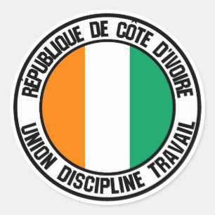 Sticker Rond Emblème rond de Côte d'Ivoire