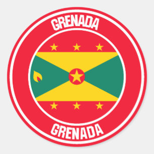 Sticker Rond Emblème rond de Grenade