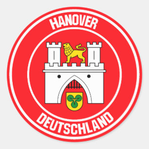 Sticker Rond Emblème rond de Hanovre