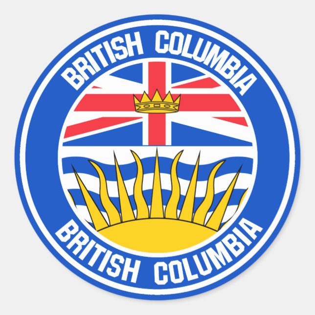 Sticker Rond Emblème rond de la Colombie-Britannique (Devant)