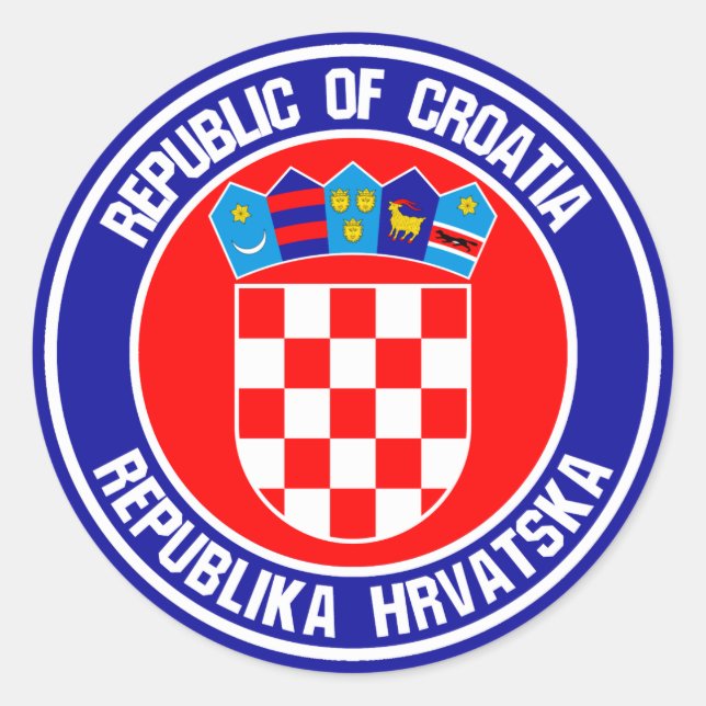 Sticker Rond Emblème rond de la Croatie (Devant)
