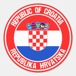 Sticker Rond Emblème rond de la Croatie