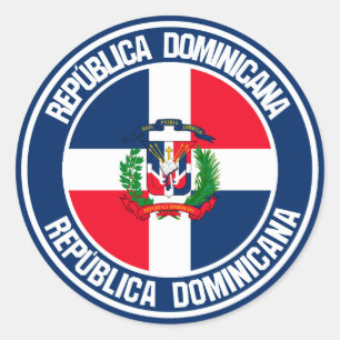 Sticker Rond Emblème rond de la République Dominicaine