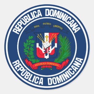 Sticker Rond Emblème rond de la République Dominicaine