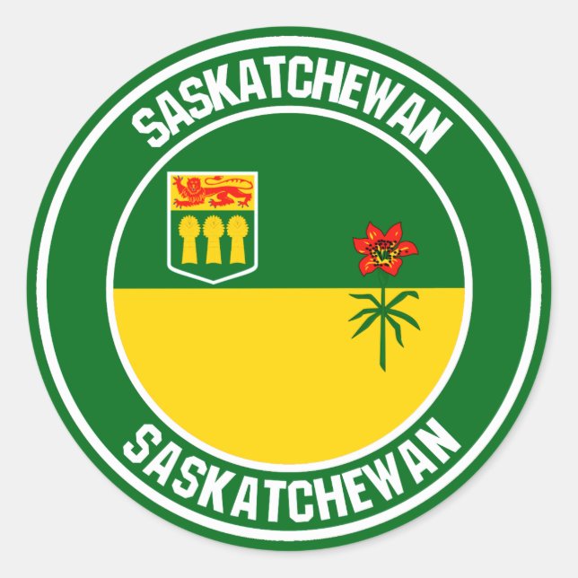 Sticker Rond Emblème rond de la Saskatchewan (Devant)