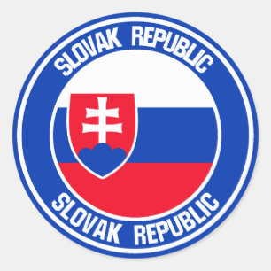 Sticker Rond Emblème rond de la Slovaquie