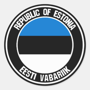 Sticker Rond Emblème rond de l'Estonie