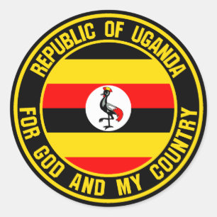 Sticker Rond Emblème rond de l'Ouganda