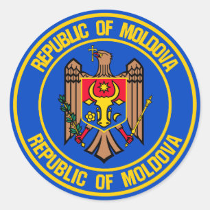Sticker Rond Emblème rond de Moldavie