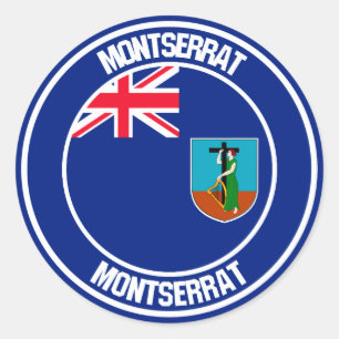 Sticker Rond Emblème rond de Montserrat